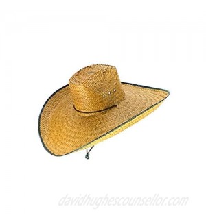 Double Weaved Ranch Style Hat Universal Fit Wide Brim Straw Hat