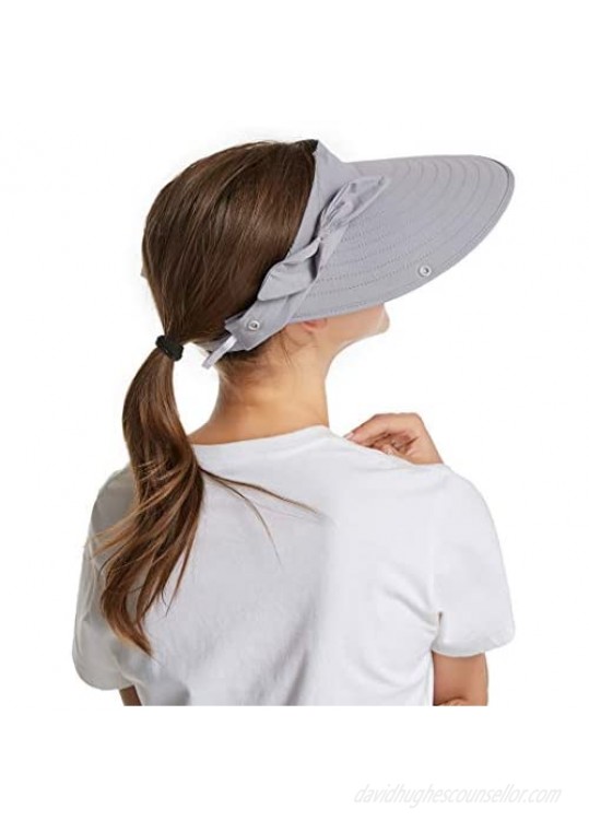 icolor Women Sun Cap Finshing Hats UPF+50 Detachable Face Mask Neck Flap Visor Wide Brim UV Sun Protection Hiking Hats
