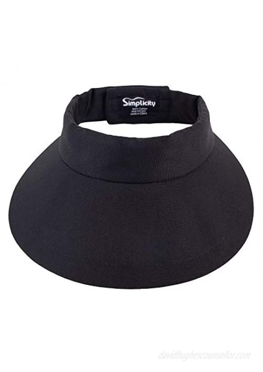 Simplicity Women's SPF 50+ UV Protection Wide Brim Beach Sun Visor Hat