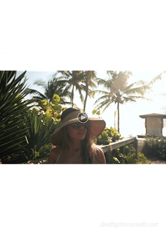 Summer Straw Beach Sun Visor Ponytail Hats for Women Foldable Floppy