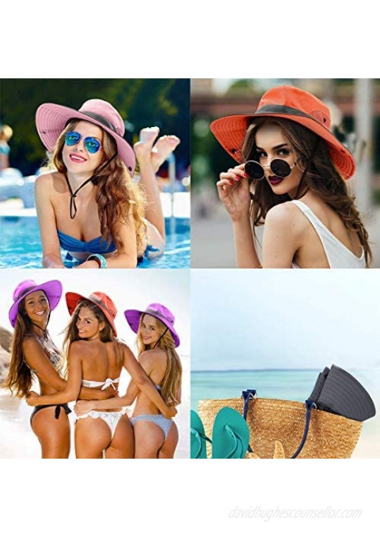 Sun Hats for Women Beach Hat Ponytail Hat Womens Sun Hat with UV Protection Wide Brim