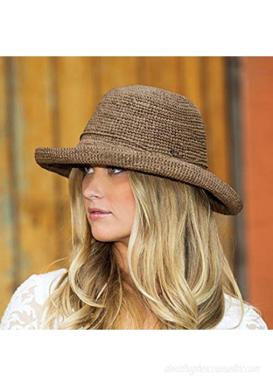 Wallaroo Hat Company Women’s Catalina Sun Hat – Modern Handwoven Twisted Natural Raffia Wide Brim Designed in Australia