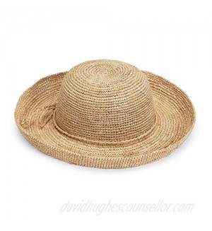 Wallaroo Hat Company Women’s Catalina Sun Hat – Modern Handwoven  Twisted Natural Raffia  Wide Brim  Designed in Australia