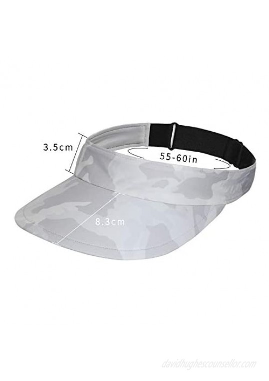 Adjustable Sun Visor Hats with Wide Brim Sweatband for Women Golf Tennis Sport