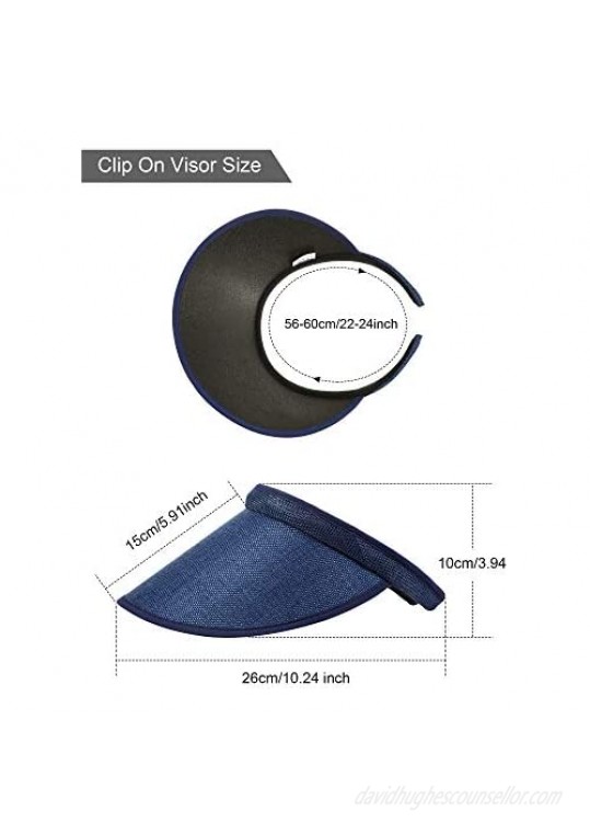 Clip on Visor Sun Visor Hat Wide Brim Clip on Head Cap Visors for Women