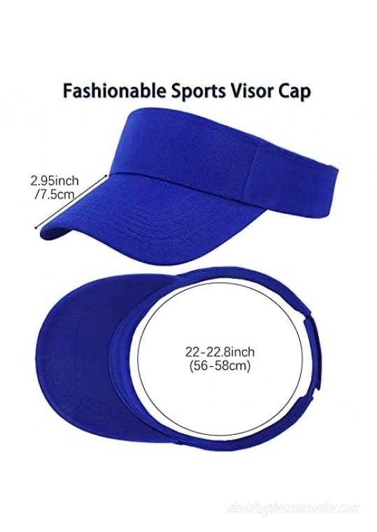 Cooraby 12 Pack Visor Cap Sun Protection Sports Visor Hats Summer Adjustable Wide Brim for Men and Women