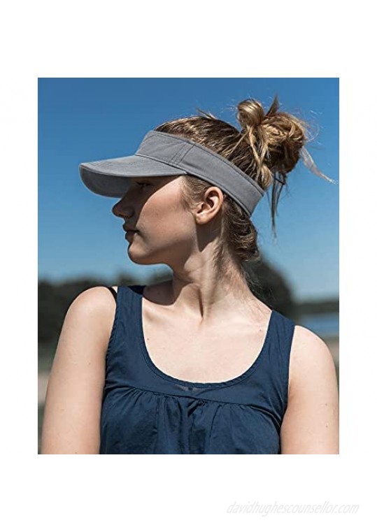 FURTALK Sun Visors for Women Men Sports Sun Visor Hats for Women Cotton Summer UV Hat with Ponytail Hole