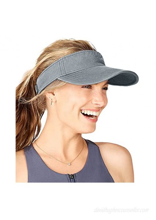 FURTALK Sun Visors for Women Men Sports Sun Visor Hats for Women Cotton Summer UV Hat with Ponytail Hole
