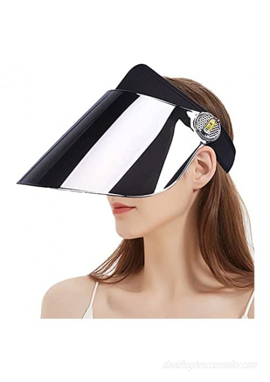 Giolshon Women's Sun Hat Visor Portable UV Face Protection Shield Cap Premium UPF 50+ Sunhat with Adjustable Headband
