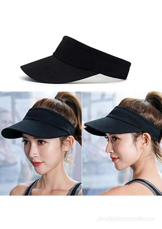 Hanker Women and Men Stretchy Visors for Golf Tennis Running Jogging and Other Sports
