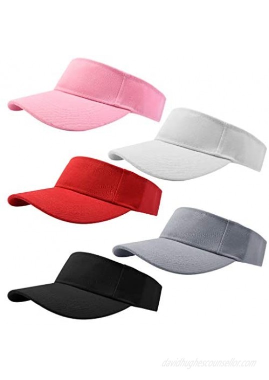 Marrywindix 5 Pieces Sport Wear Athletic Visor Sun Sports Visor Hat Visor Adjustable Cap for Women and Men