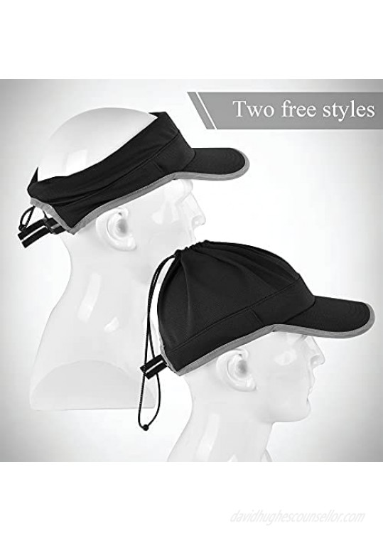 SNSUSK Sports Sun Visor for Men Women in Running Jogging Golf Hat Adjustable Cap with Elastic String
