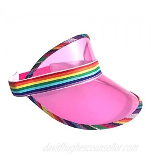 Summer Pink Rainbow Vinyl Visor for Kids and Adults