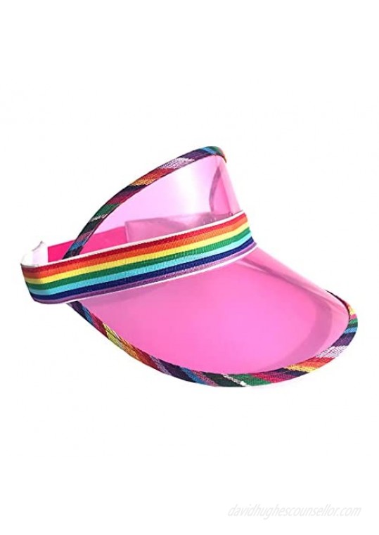 Summer Pink Rainbow Vinyl Visor for Kids and Adults