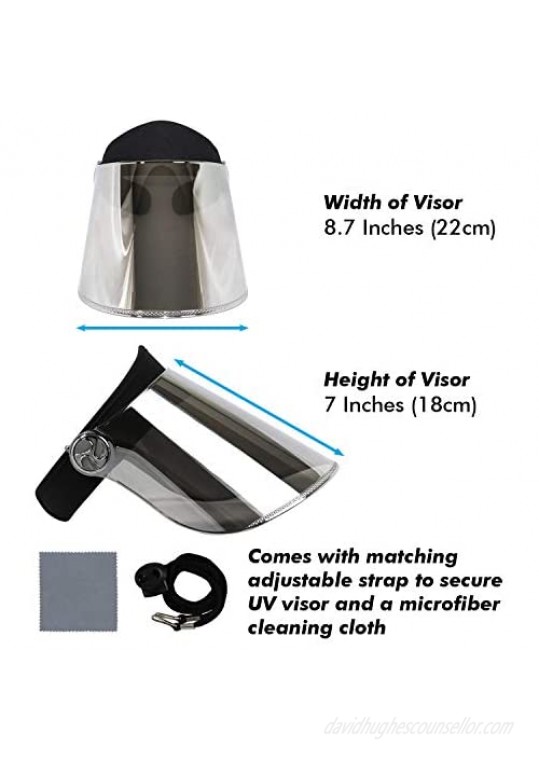 Sun Visor Hat Cap UV Protection - Premium Adjustable UPF 50+ Solar Headband Face Shield for Hiking Golf Outdoors