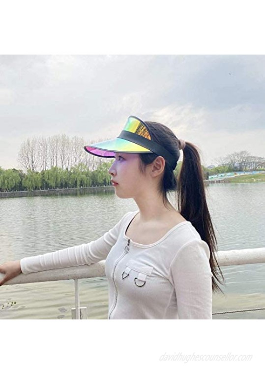 Sun Visor Hats Colored Womens Men Reflective Sport Cap Visors Uv Protection Hat