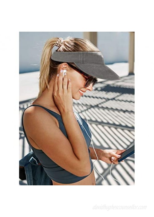 Teblacker 5Pcs Sport Sun Visor Hat  Sun Visor Adjustable Cap Athletic Visor Hat for Men Women