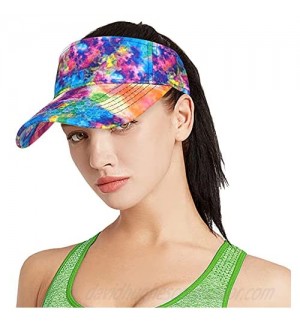 Tie Dye Sun Visor Hat for Women & Men Golf Ball Cap Summer UV Beach Hat for Sports Running  Tennis  Lightweight & Adjustable
