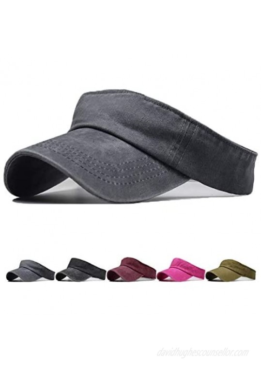 Unisex Sun Visor Hats for Women Men Adjustable Athletic Open-top Sports Visor Hat for Men Cotton Hats
