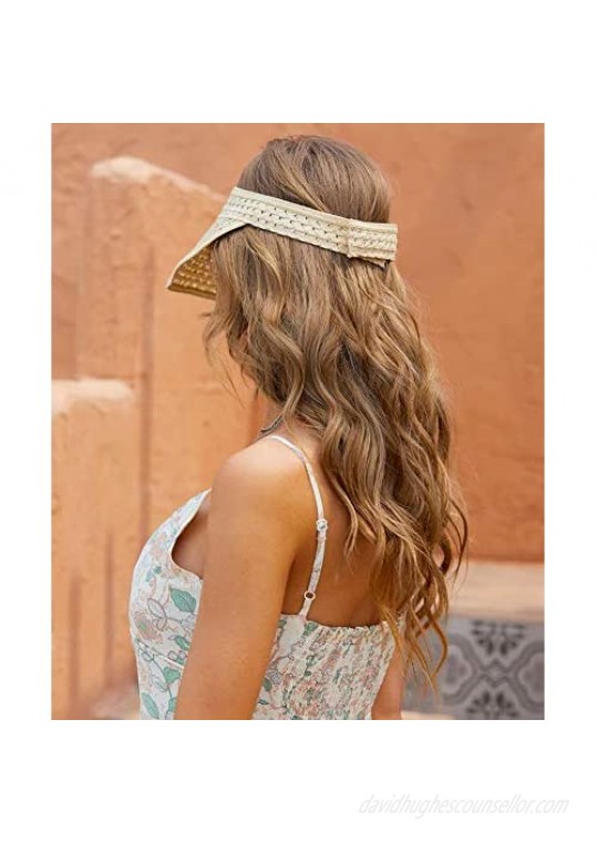 Visors for Women Beach Hats for Women Straw Sun Hats for Women Visors Hand Made Mesh and Woven