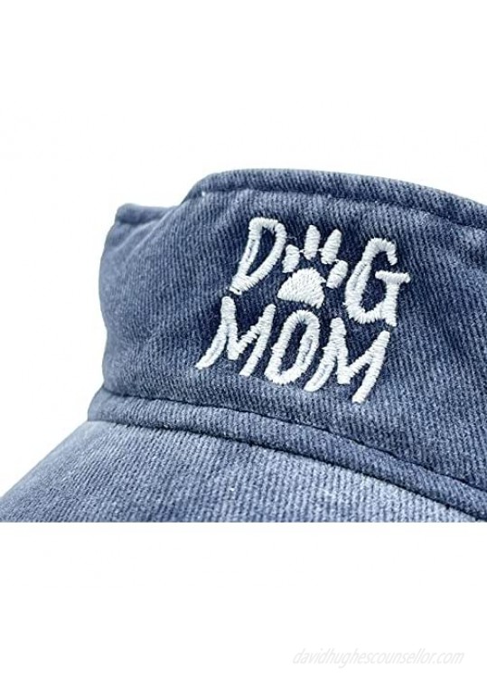 Waldeal Embroidered Dog Mom Visors for Women Summer Sun Protection Sports Visor Hat for Golf Tennis Beach
