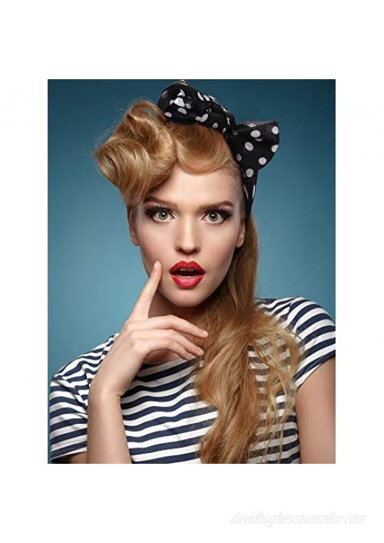 1950s Chiffon Scarf Polka Dot Retro Hair Tie 50s Sheer Square Neck Head Scarf Vintage Neckerchief for Women Girls