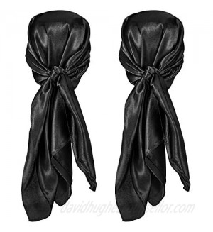 2 Pieces Silk Head Scarf for Women Sleeping Hair Wrapping Night Satin Scarf