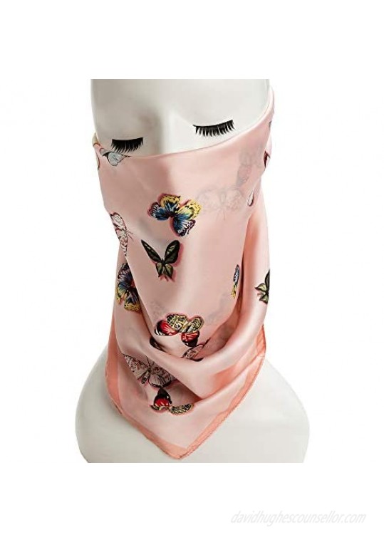 27 inch Silk Feeling Scarf Square Satin Head Scarf Fashion Neck Scarfs for Women