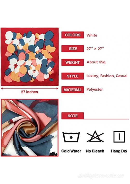 3 Pieces Satin Head Scarves Square Scarf Silk Like Hair Wrapping Scarves Sleeping Head Scarf Medium Square Neck Scarf for Women Girls 27.6 x 27.6 Inches (Spot)