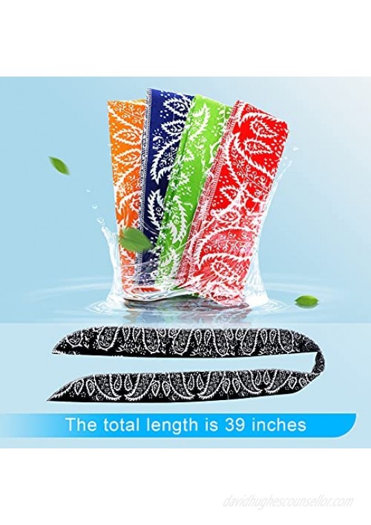 8 Pieces Ice Cool Scarf Neck Wrap Headband Bandana Cooling Scarf for Outdoor Activities 8 Colors
