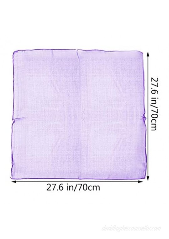 9 Pcs Chiffon Scarf Fengek 27.6 Inch Square Solid Color Bandana Handkerchief Ribbon Scarves for Women Girls 9 Colors