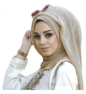 Adela Women Lightweight Scarf Muslim Turban Hijab Cap Long Scarf Wrap Shawl
