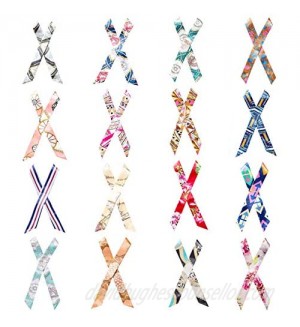 Aimyoo 32pcs Handbag Handle Ribbon Scarf - 16 Pairs Fashion Hairband Neckerchief Scarf Ribbon for Women Girls Ladies Decoration