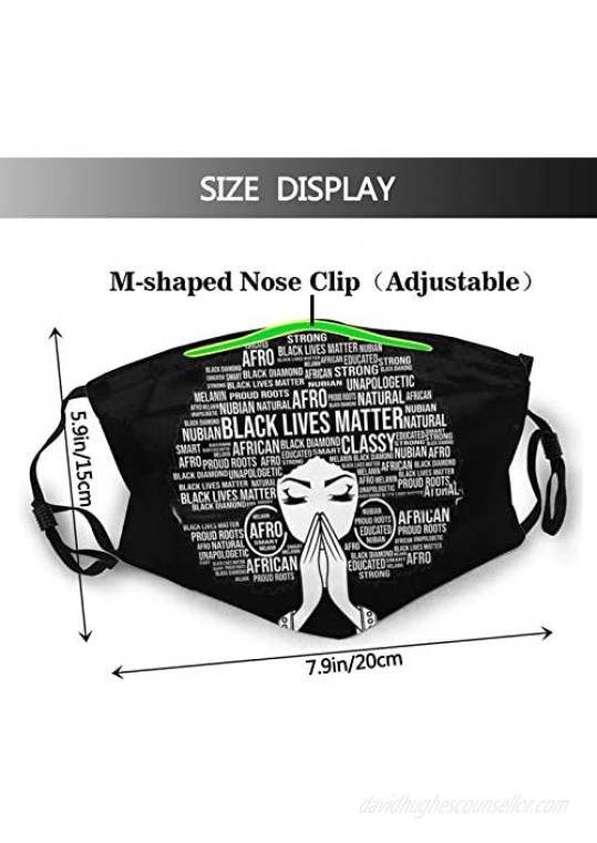 Black Awareness Day Face Mask Fashionable Blm Balaclavas Dustproof-Washable& Reusability With 2 Filters
