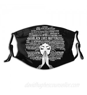 Black Awareness Day Face Mask  Fashionable Blm Balaclavas Dustproof-Washable& Reusability With 2 Filters