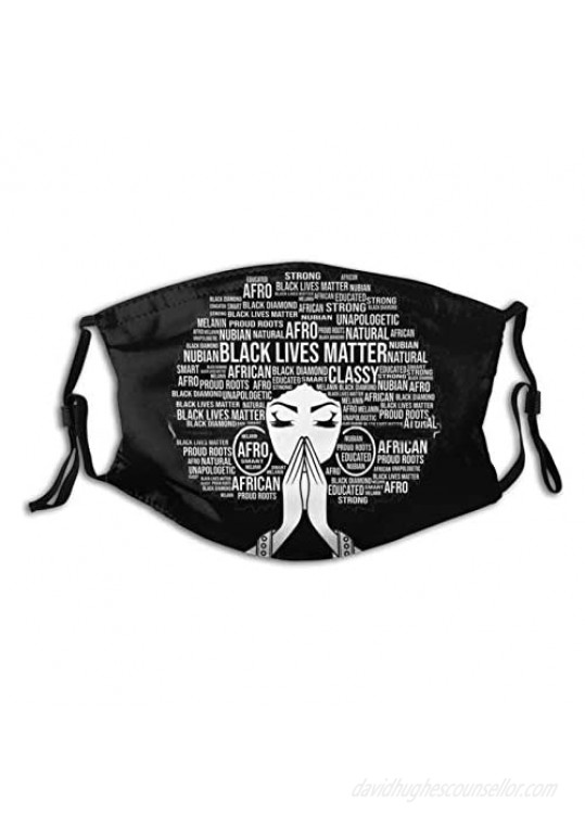 Black Awareness Day Face Mask  Fashionable Blm Balaclavas Dustproof-Washable& Reusability With 2 Filters