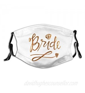 Bride and Groom Face Mask for Wedding  Washable Face Scarves Comfortable Reusable with 2 Filters for Men Women