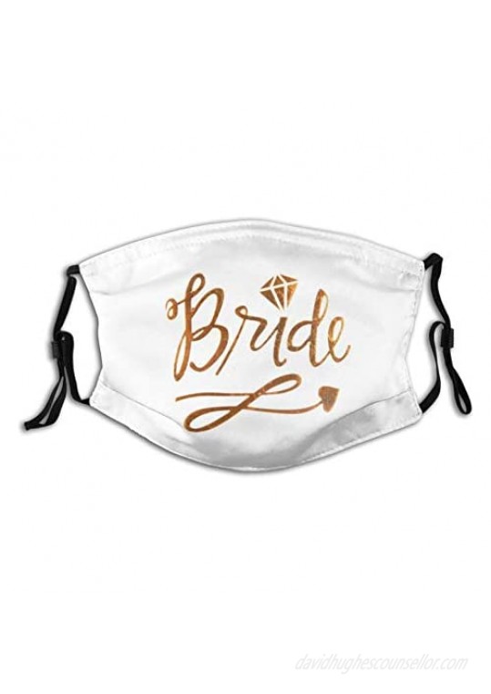 Bride and Groom Face Mask for Wedding  Washable Face Scarves Comfortable Reusable with 2 Filters for Men Women
