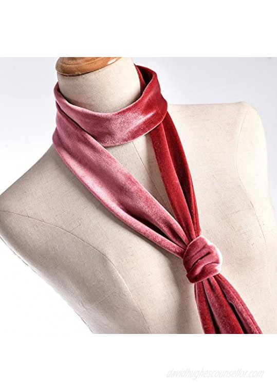 CHICOMP Women Vintage Velvet Skinny Scarf/Choker Scarf Tie/Silk Ribbon Sash