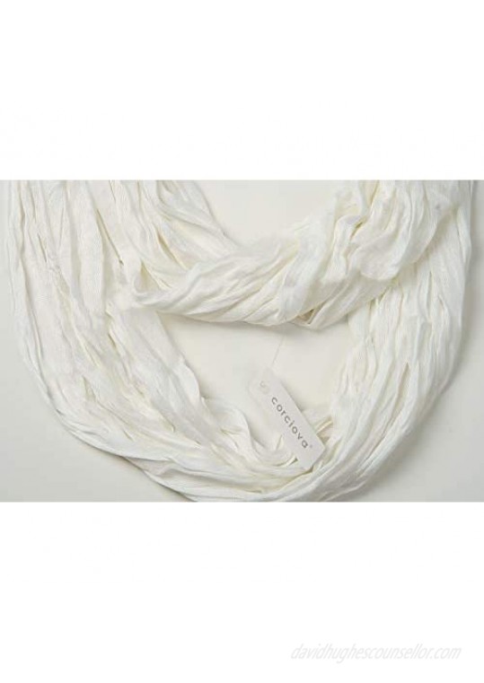 Corciova Silk Cotton Lightweight Plain Solid Infinity Dyeing Scarf Eternity Loop