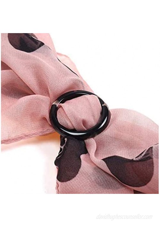 DNHCLL 8 PCS 1 Inch/2.5cm Round Plastic Smoothly Fashion Silk Scarf Clip Clasp Ring Scarf Buckle Slides Neckerchief for Women Girls (Random Color)