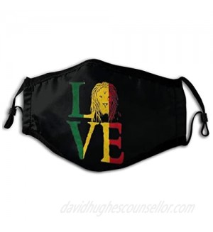 Facial Protection Rasta Lion Jamaican Reggae Love Face Cover Reusable Mouth Cover for Adult Kid Black