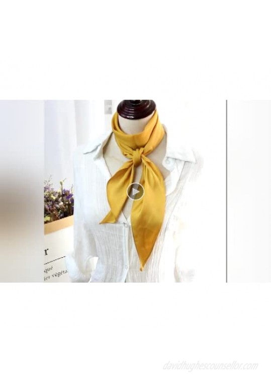 GERINLY Solid Color Long Neckerchief Pure Skinny Scarf Necktie for 50's Costume Party