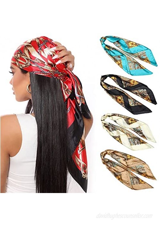 Fashion Womens Square Satin Silk Scarf Scarves Bandanas Head Wrap Shawl 35*35"
