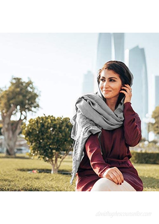 Hijab Scarfs for Women Lightweight 3 PCS Soft Cotton Hemp Head Scarfs and Wrap Fashion Long Shawl for All Season