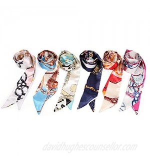 Obosoyo 6pcs Fashion Bag Handbag Handle Ribbon Scarf Neckerchief Scarf Package Band Hair Head Decoration