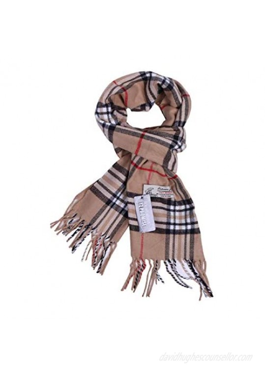Plaid Cashmere Feel Classic Soft Luxurious Winter Scarf For Men Women