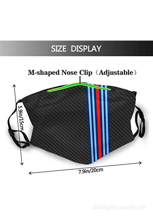 Racing Car Carbon Texture Face Mask Scarf Washable Reusable Adjustable Bandana With Filters For Adult Women & Men