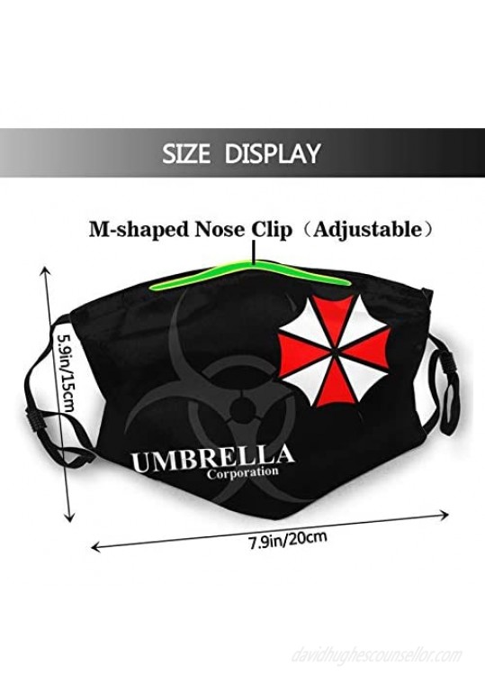 Resident Evil Umbrella Corp Corporation Mouth Bandana For Dust Protection Face Bandana Washable Earloop -Pm2.5 Filter Chip