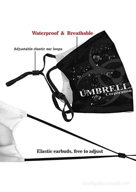 Resident Evil Umbrella Corp Corporation Mouth Bandana For Dust Protection Face Bandana Washable Earloop -Pm2.5 Filter Chip